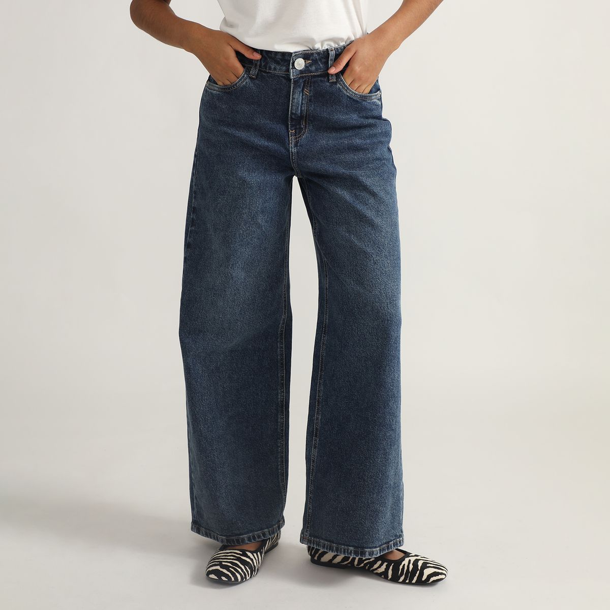 DENIMLAB - Jean Wide Leg Tiro Medio Mujer Denimlab