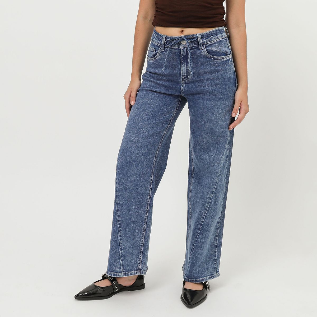 SYBILLA - Jean Wide Leg Tiro Medio Mujer Sybilla