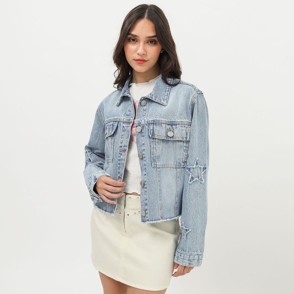 SYBILLA - Casaca Denim Mujer Sybilla