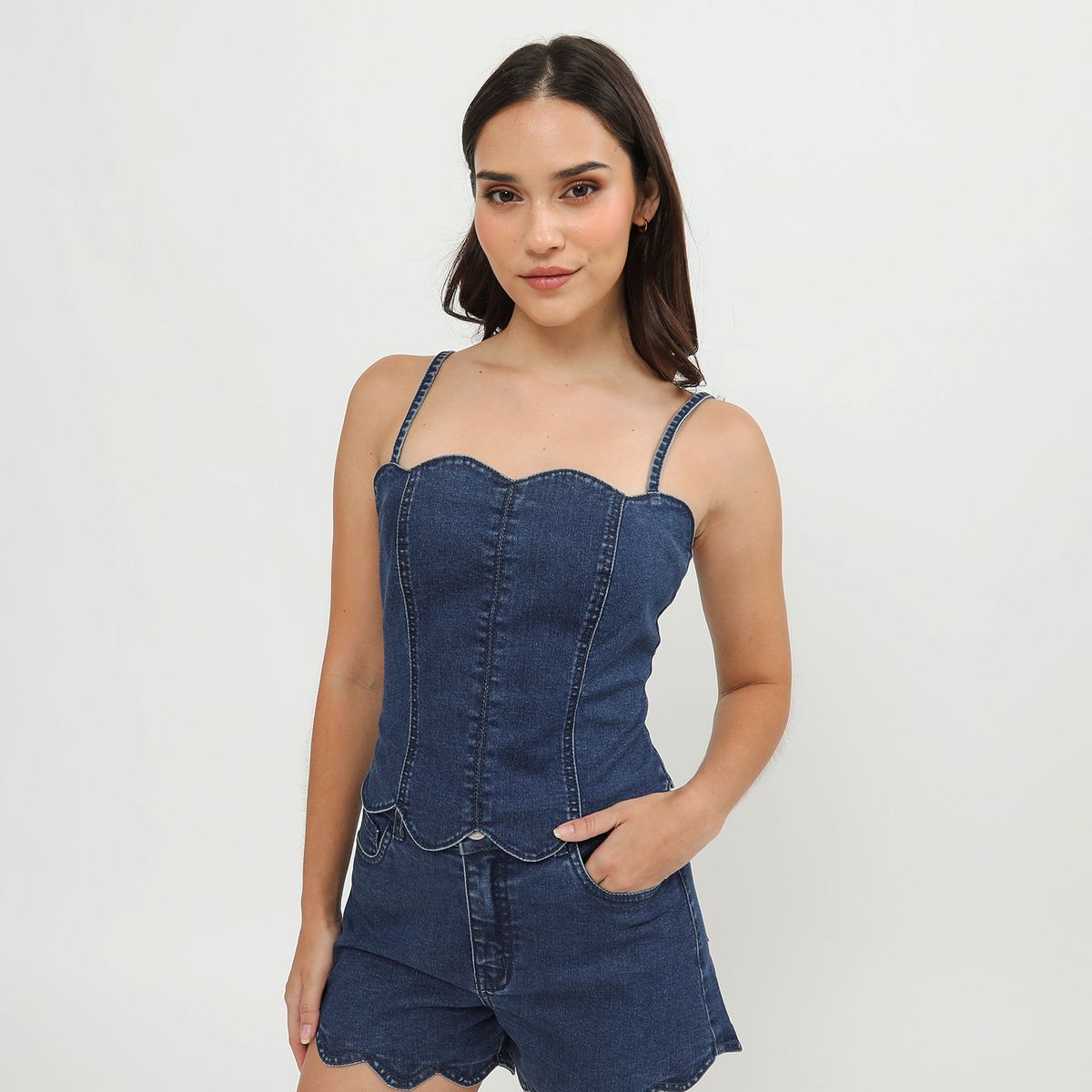 SYBILLA - Top Denim Mujer Sybilla x Ecru