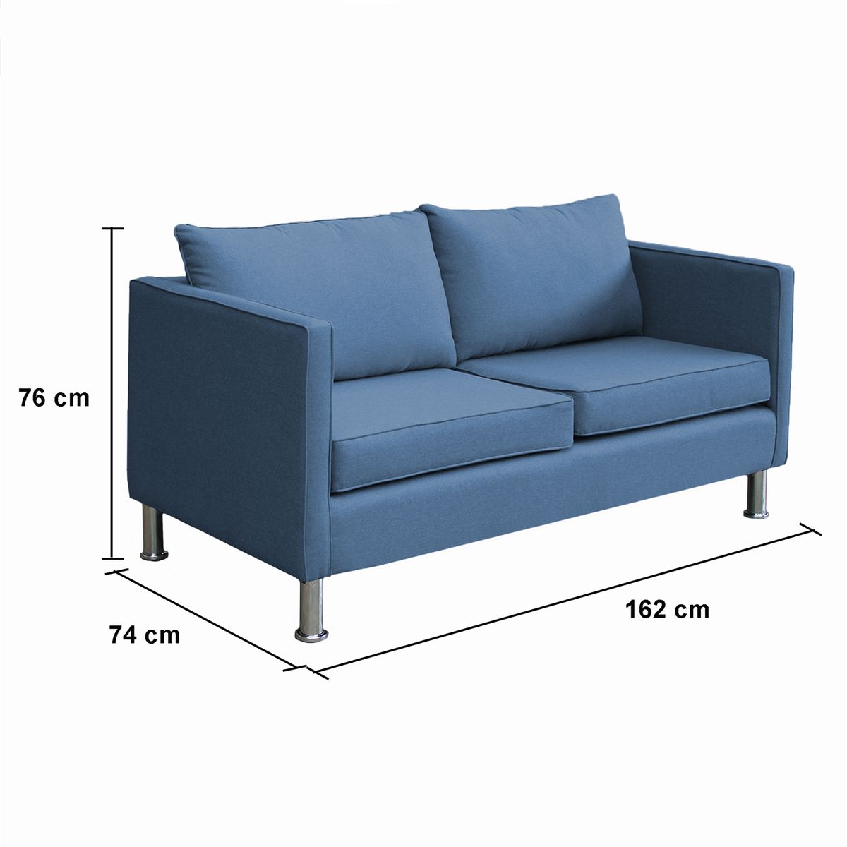 CASA BELLA - Sofá 3 Cuerpos Marcus Acero