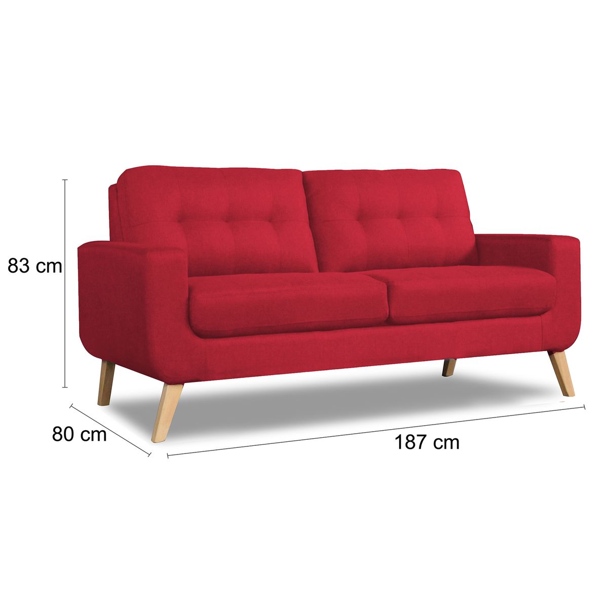 CASABELLA - Juego De Sala 3-2-1 Cuerpos Reihan Rojo