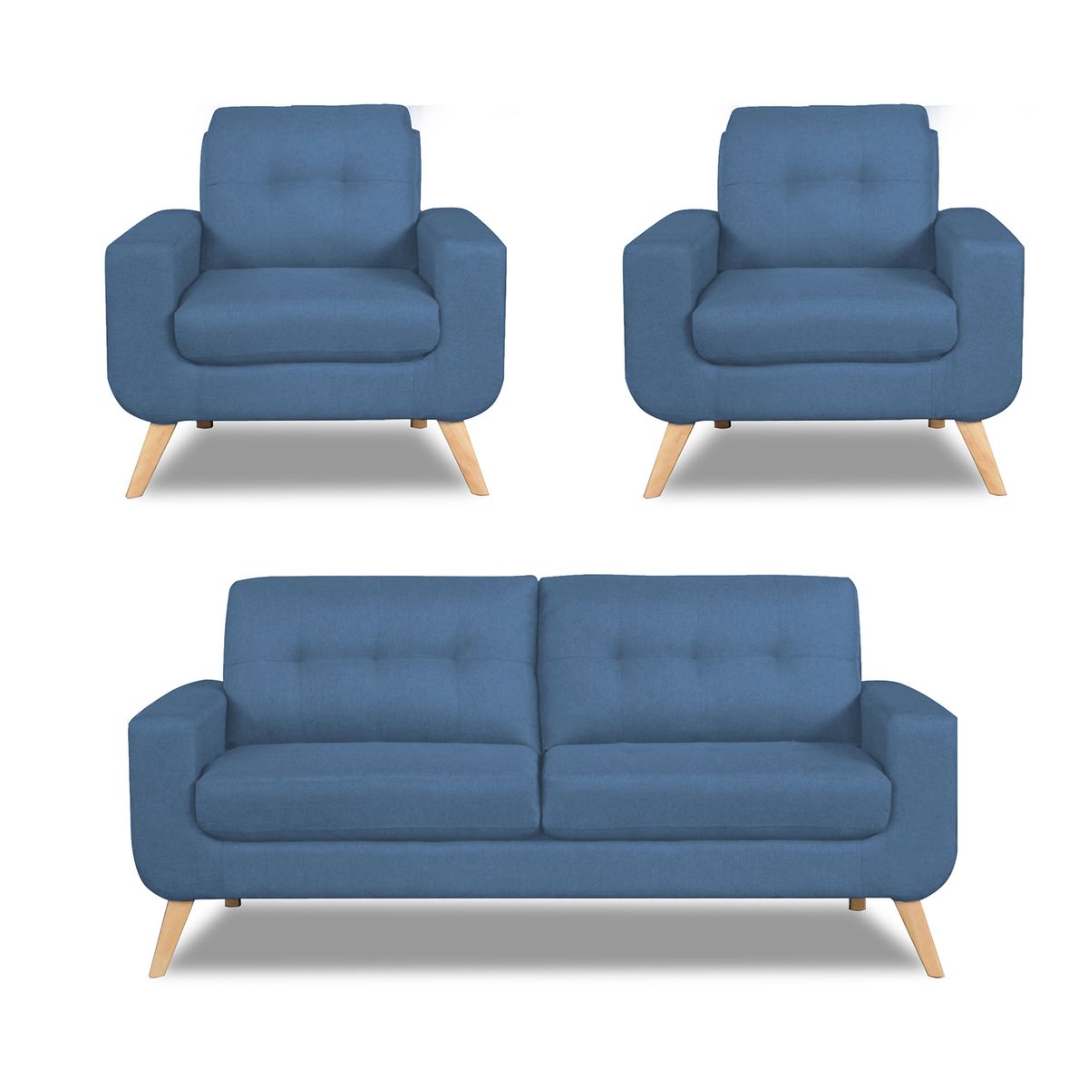 CASABELLA - Juego De Sala 3-1-1 Cuerpos Reihan Rojo