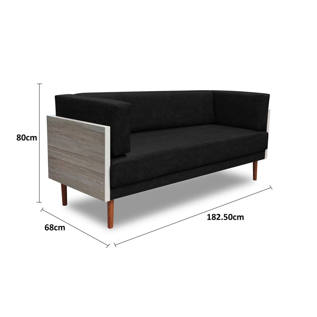 CASABELLA - Sofá 3 Cuerpos Terranova Negro