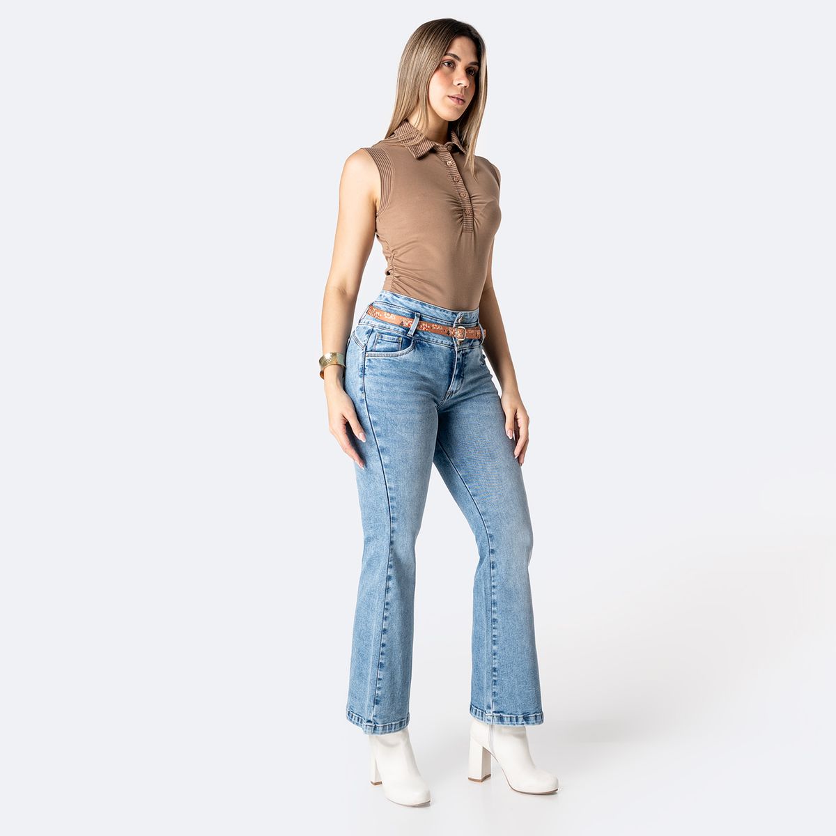PIONIER - Jean Wide Leg Tiro Alto Mujer Pionier