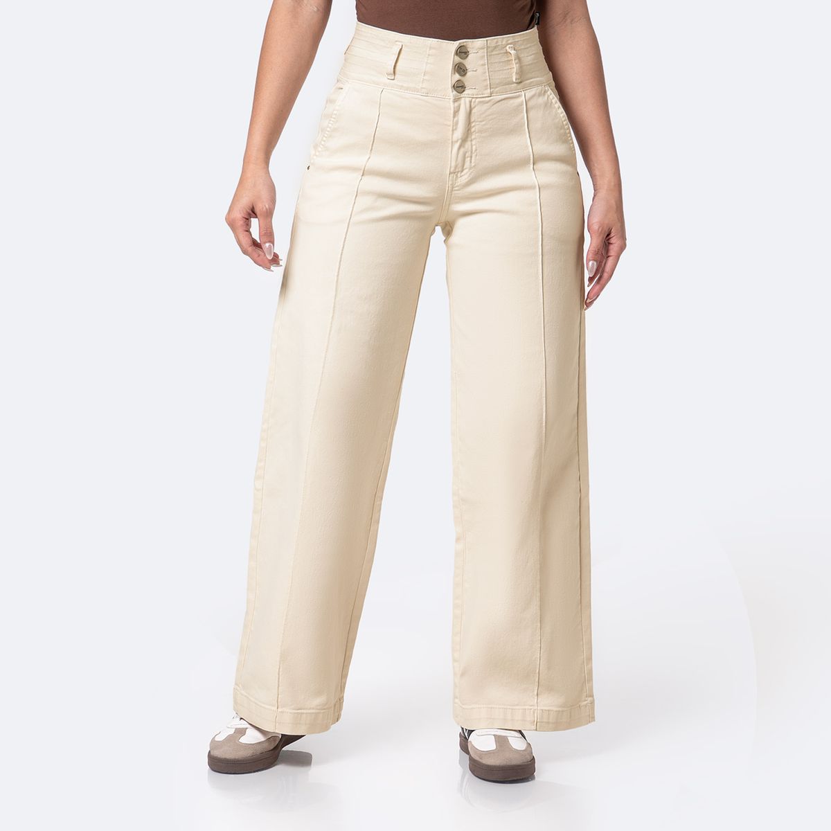 PIONIER - Pantalon Wide Leg Tiro Alto Mujer Pionier