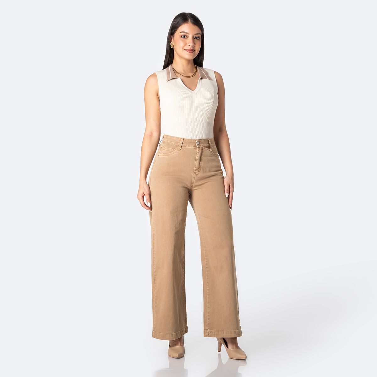 PIONIER - Jean Wide Leg Tiro Alto Mujer Pionier