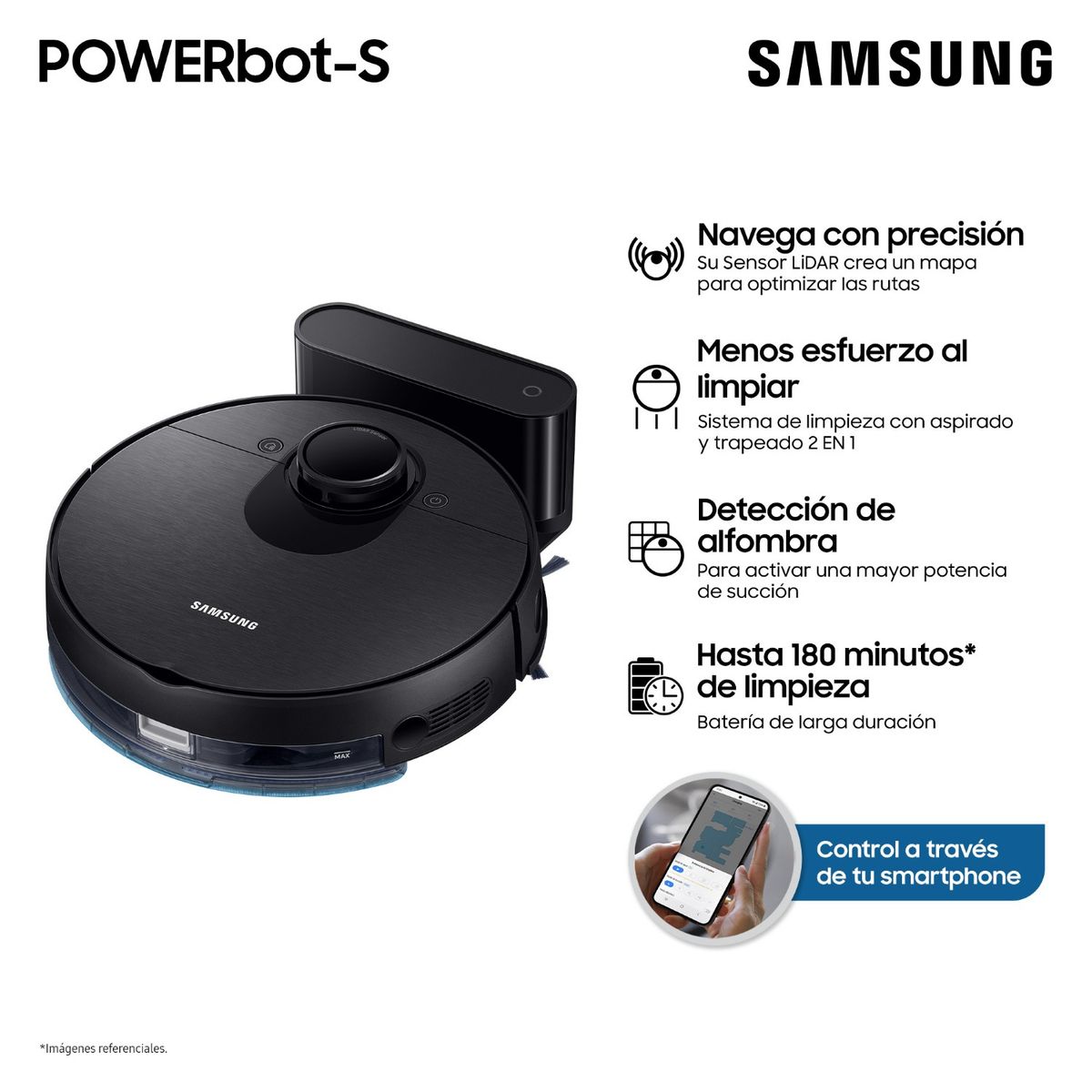 SAMSUNG - Aspiradora Samsung Robot Powerbot -s Con Sensor Lidar