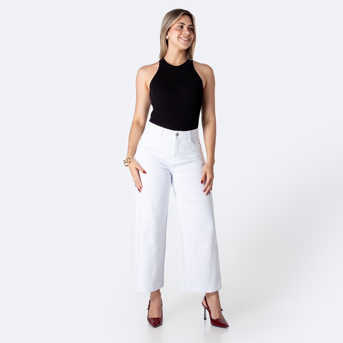 PIONIER - Pantalon Straight Tiro Alto Mujer Pionier