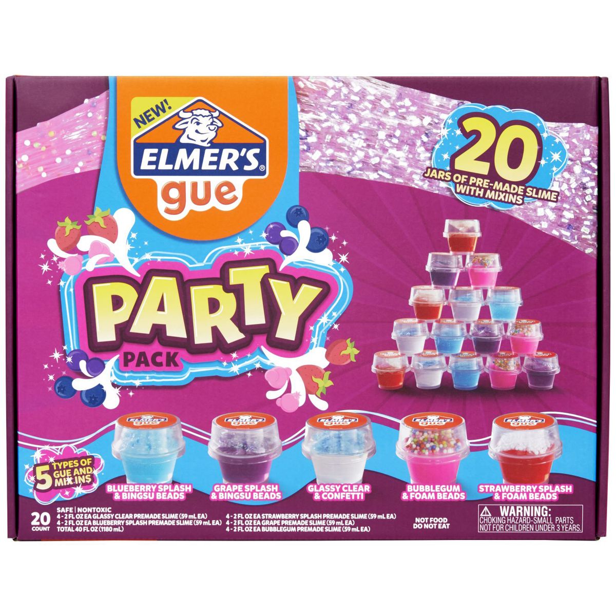  - Elmer?s Slime Pack 20 piezas