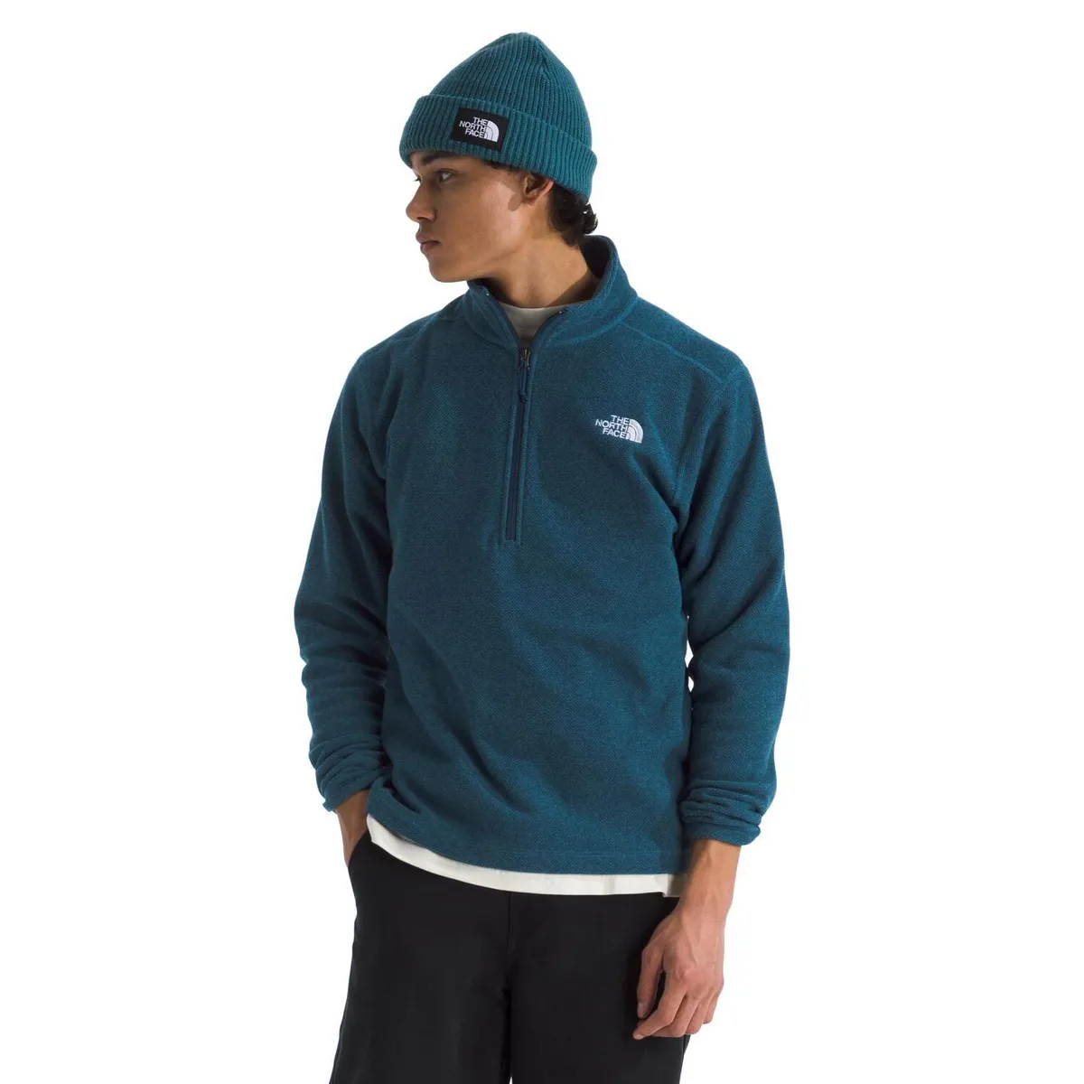 THE NORTH FACE - Casaca Polar Textured Cap Rock 1/4 Zip Hombre The North Face