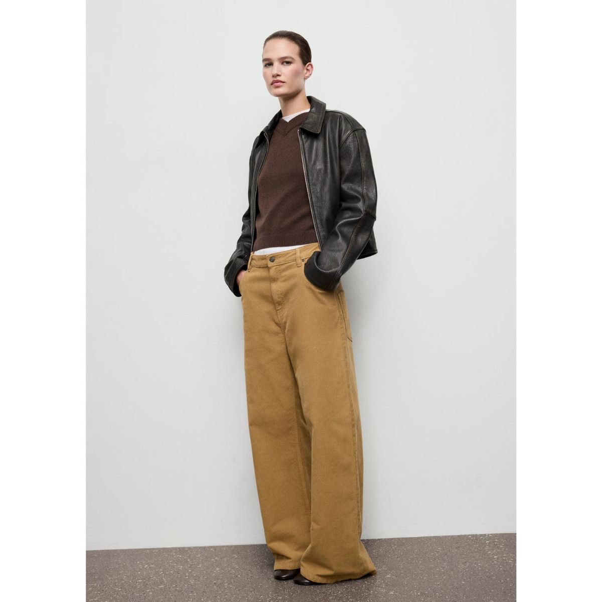 MANGO - Pantalón Baggy Tiro Medio Mujer Mango