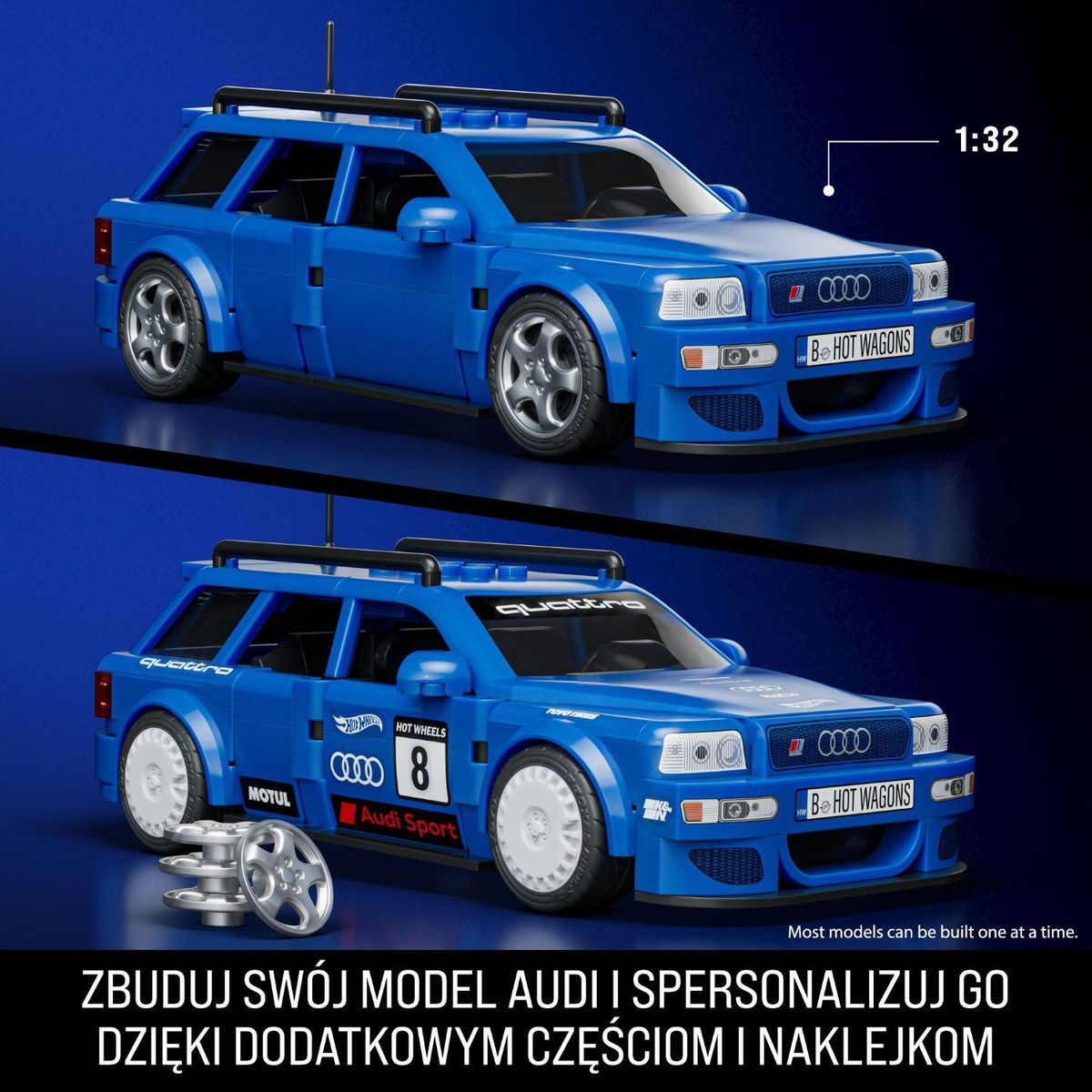 MATTEL - Juguete De Construcción Speed Audi Avant Rs2 Mattel Brick Shop Hot Wheels