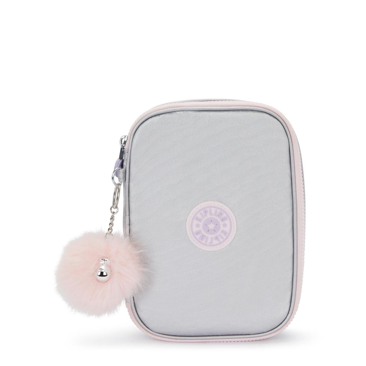 KIPLING - Cartuchera 100 Pens Silver Glow Met Kipling