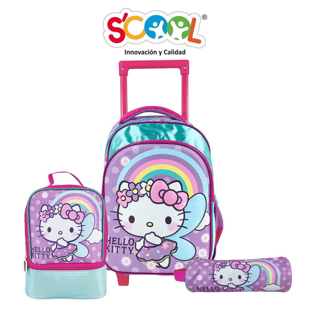 HELLO KITTY - Set Mochila Con Ruedas 3D Hello Kitty