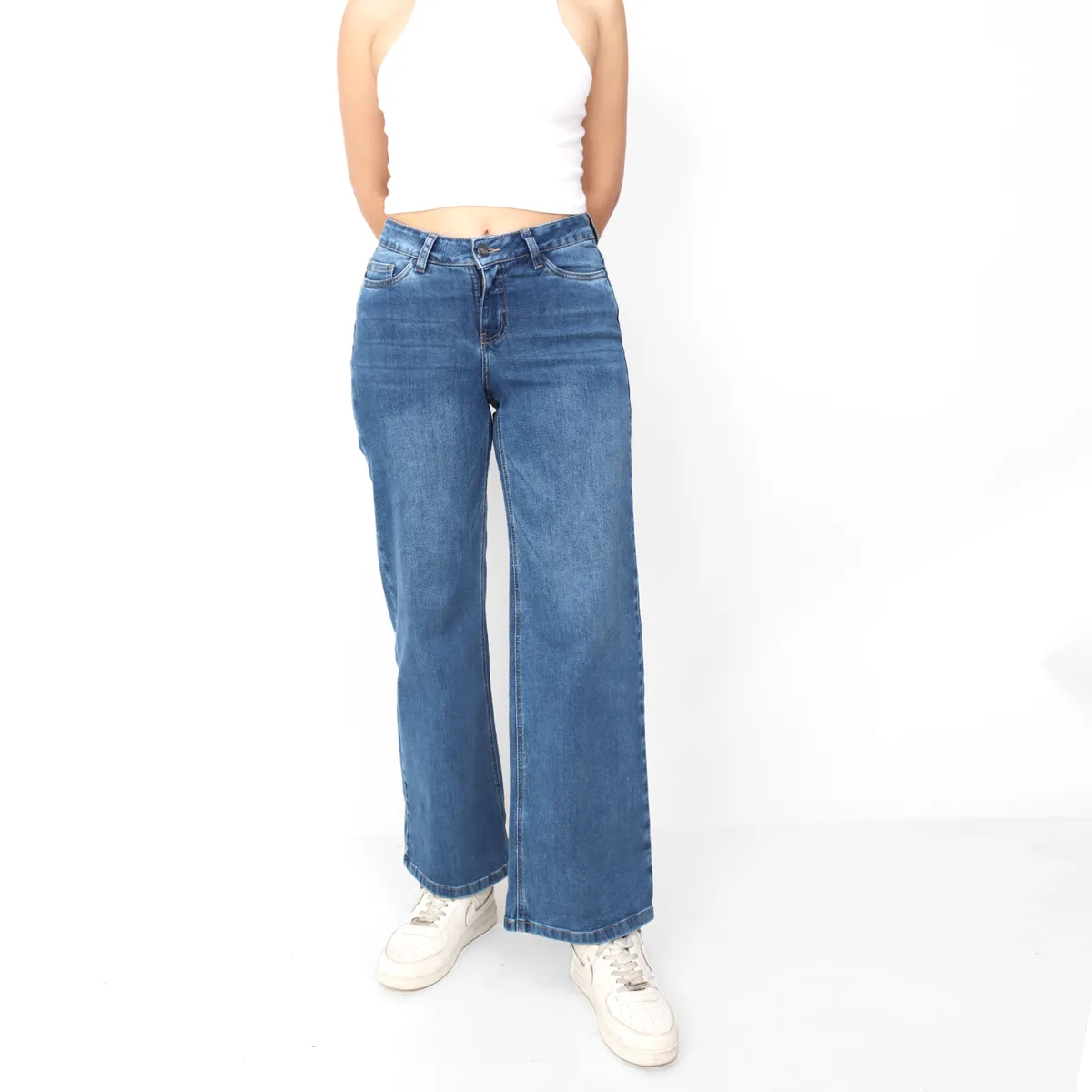 KAYRA POBLET - Jean Wide Leg Tiro Medio Mujer Kayra Poblet