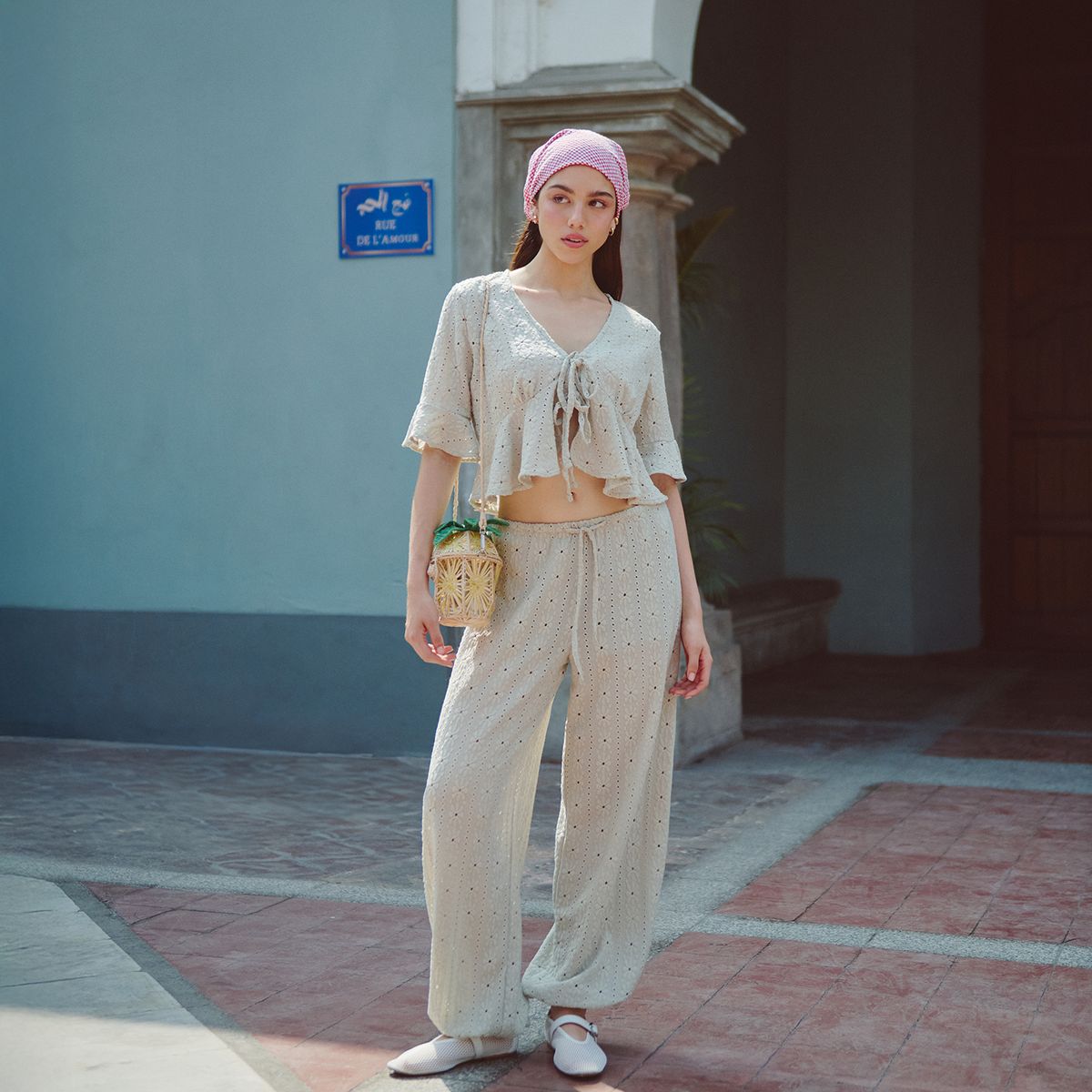 AMERICAN ABBEY - Pantalón Bombacho Tiro Medio Mujer American Abbey