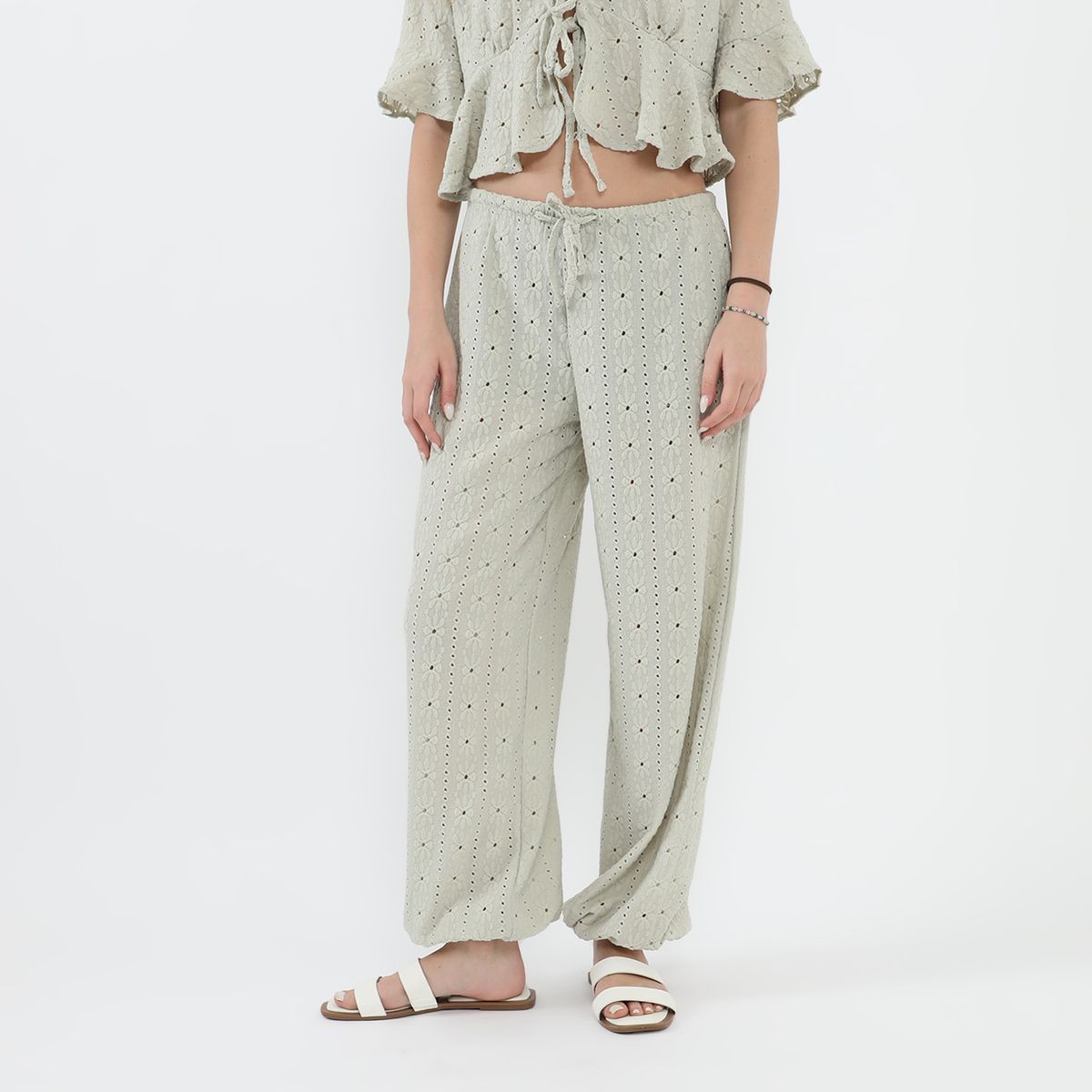 AMERICAN ABBEY - Pantalón Bombacho Tiro Medio Mujer American Abbey