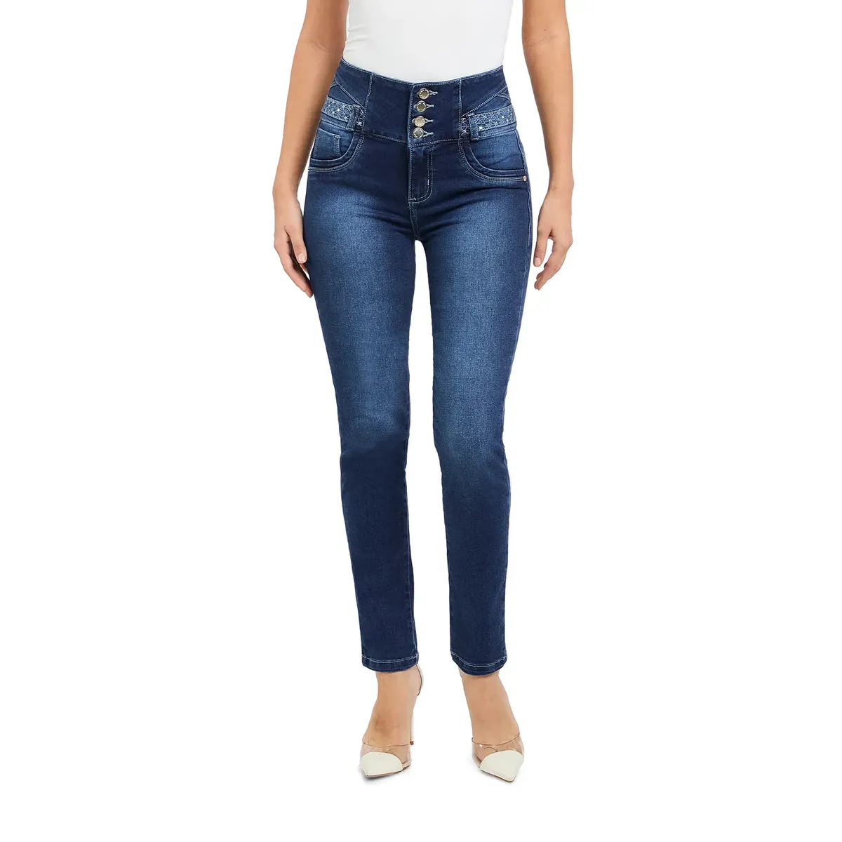 VRP BY VIVIANA RIVAS PLATA - Jean Skinny Tiro Alto Mujer VRP by Viviana Rivas Plata