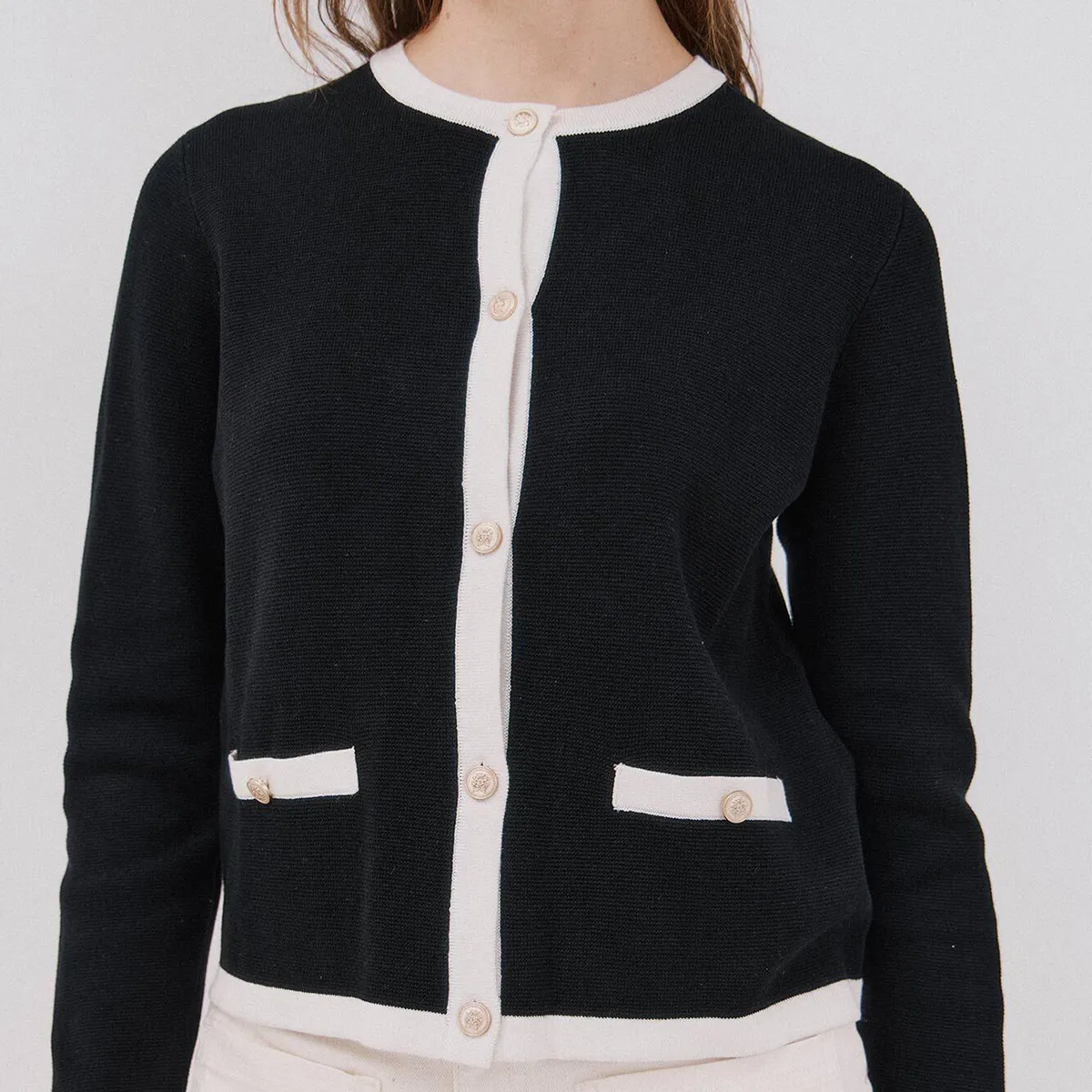 CORTEFIEL - Cardigan Manga Larga Mujer Cortefiel
