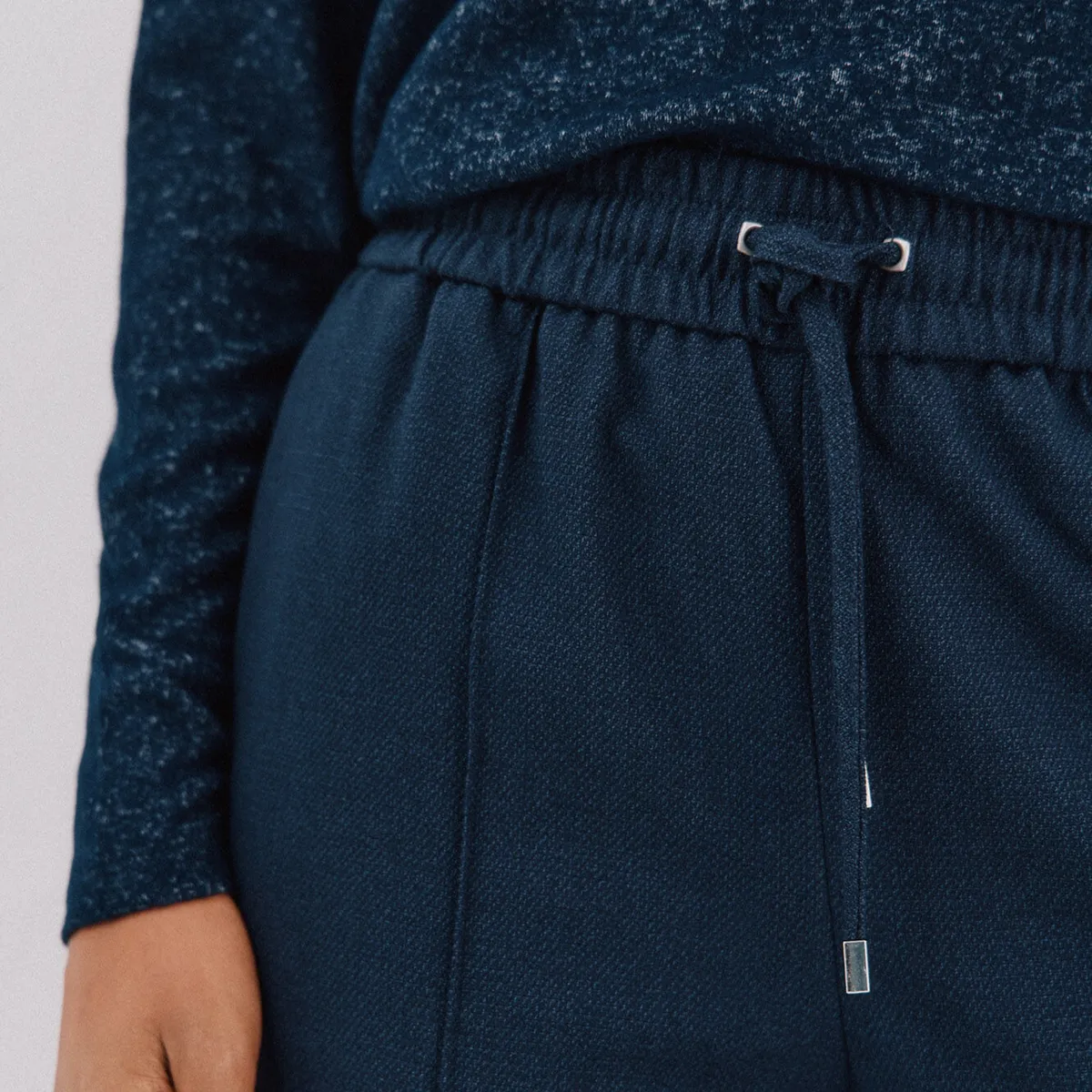 CORTEFIEL - Pantalón Wide Leg Tiro Alto Mujer Cortefiel
