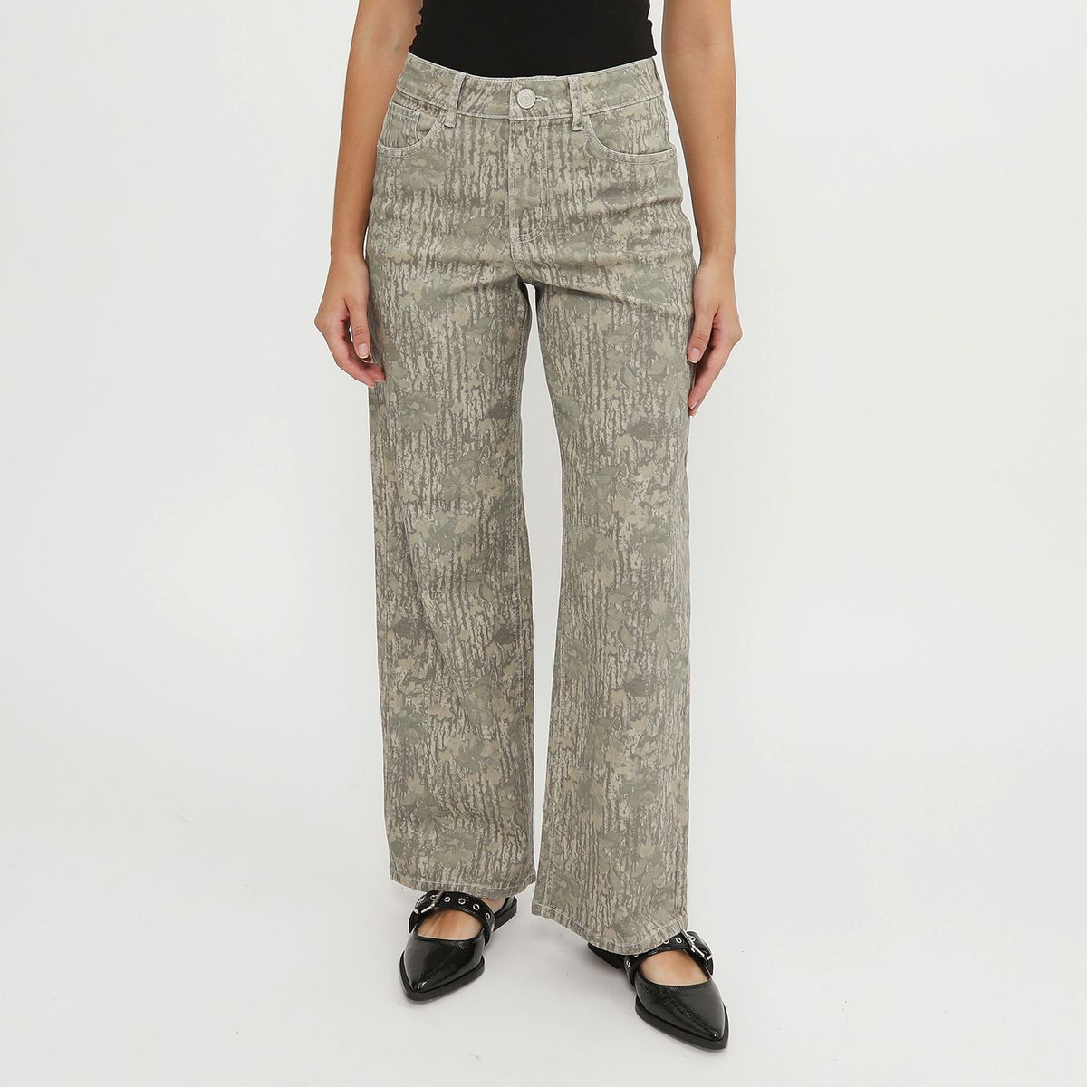 SYBILLA - Pantalón Straight Tiro Alto Mujer Sybilla