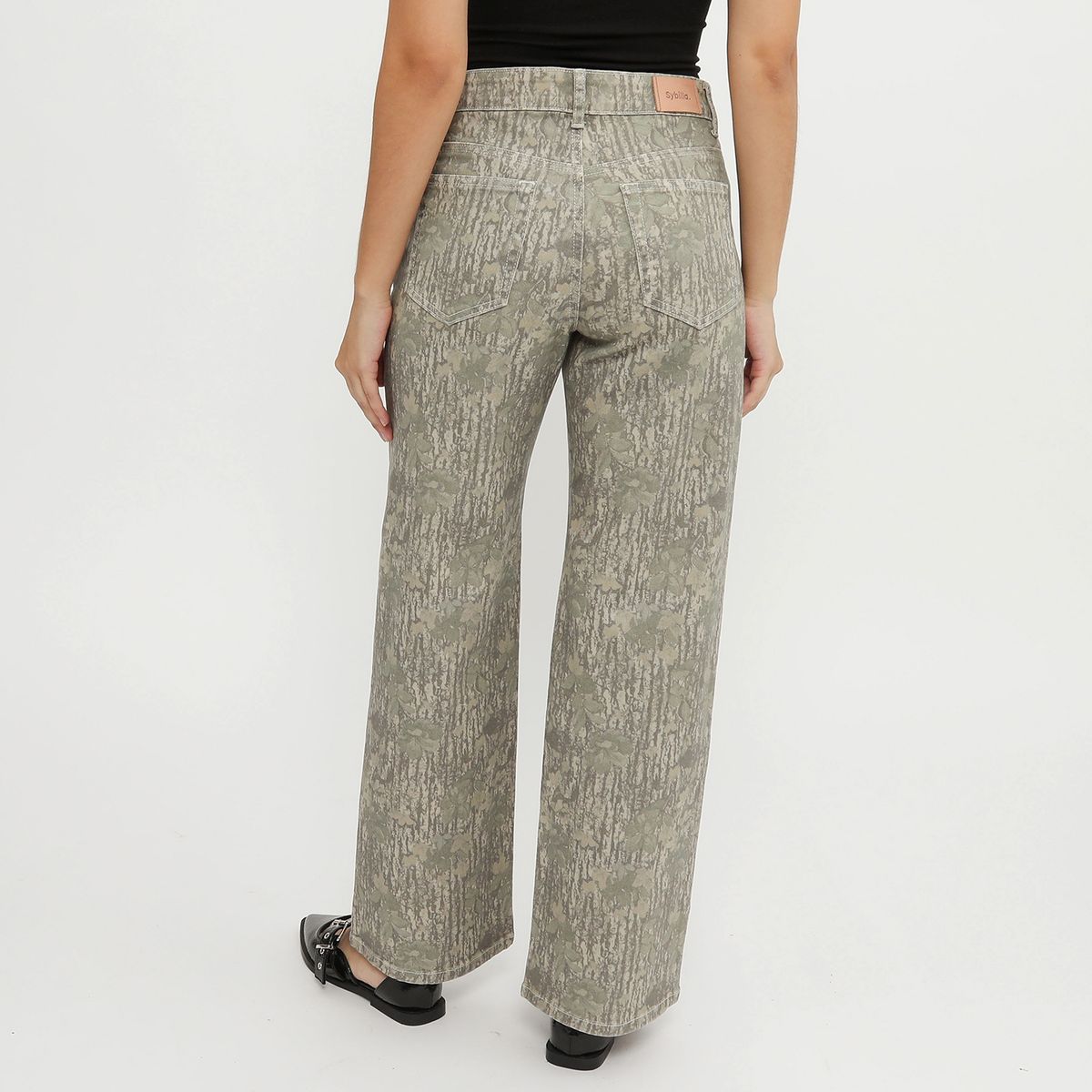 SYBILLA - Pantalón Straight Tiro Alto Mujer Sybilla