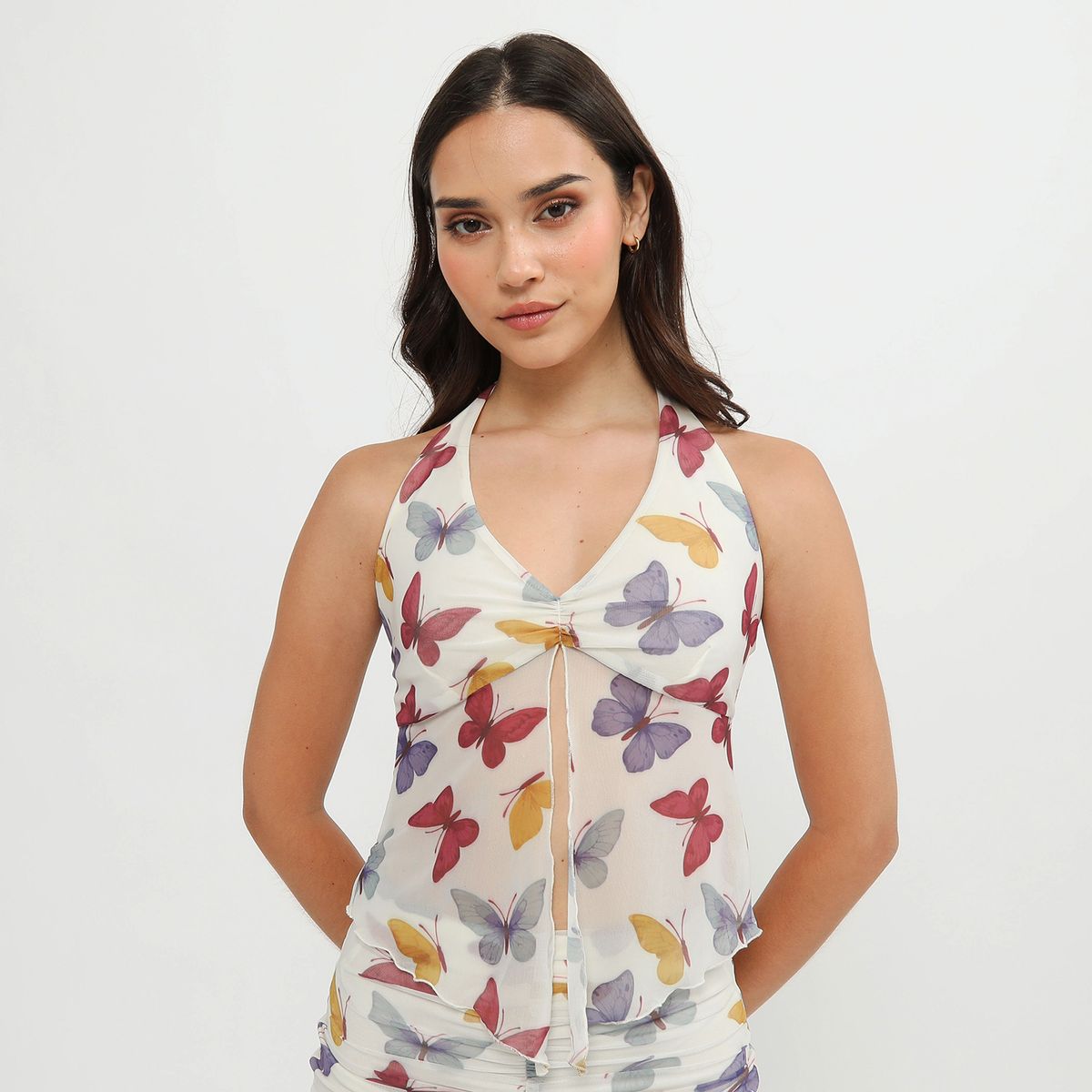 SYBILLA - Top Halter Mujer Sybilla X Ecru