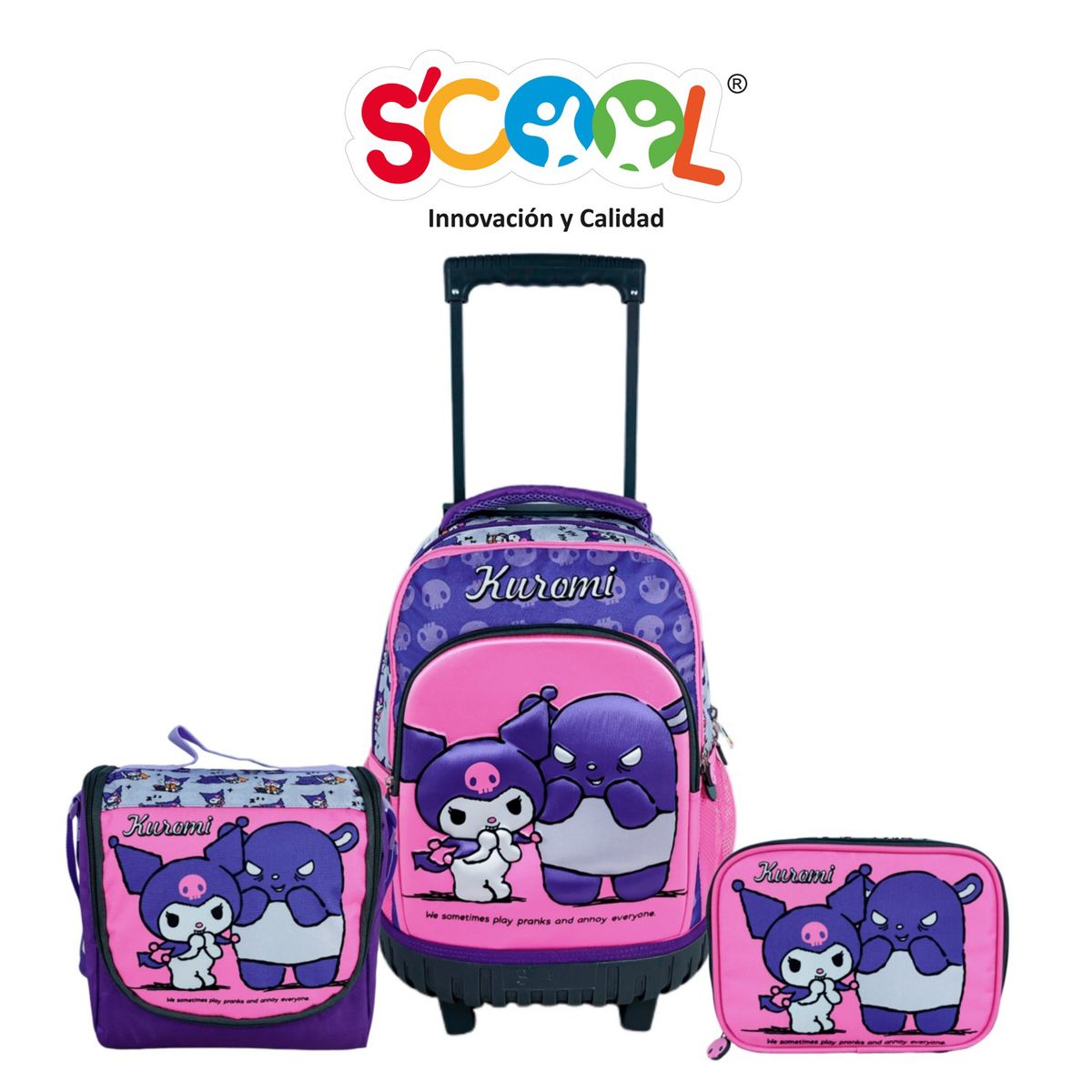 KUROMI - Mochila Con Ruedas Niña Kuromi