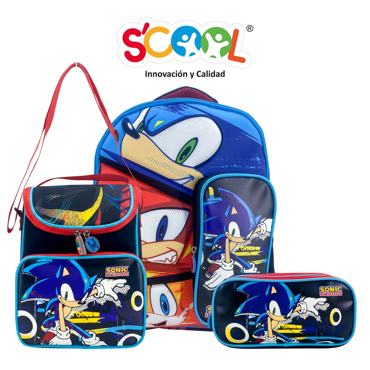 SONIC - Mochila Niño Set 3 Piezas Sonic