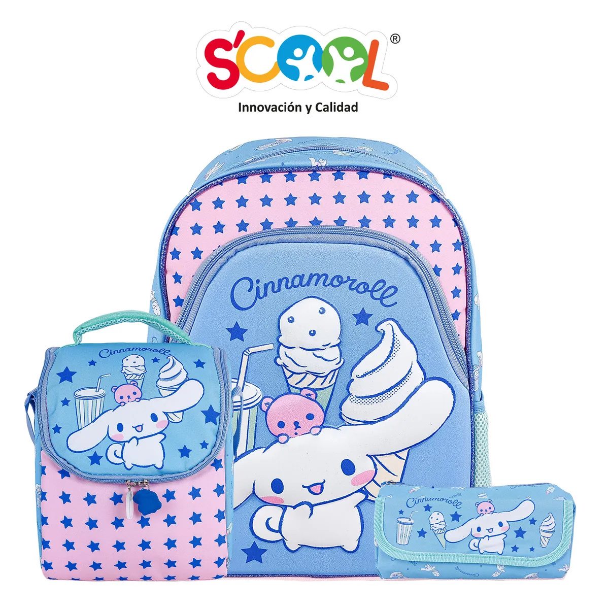 CINNAMOROLL - Mochila Niña Set 3 Piezas Cinnamoroll