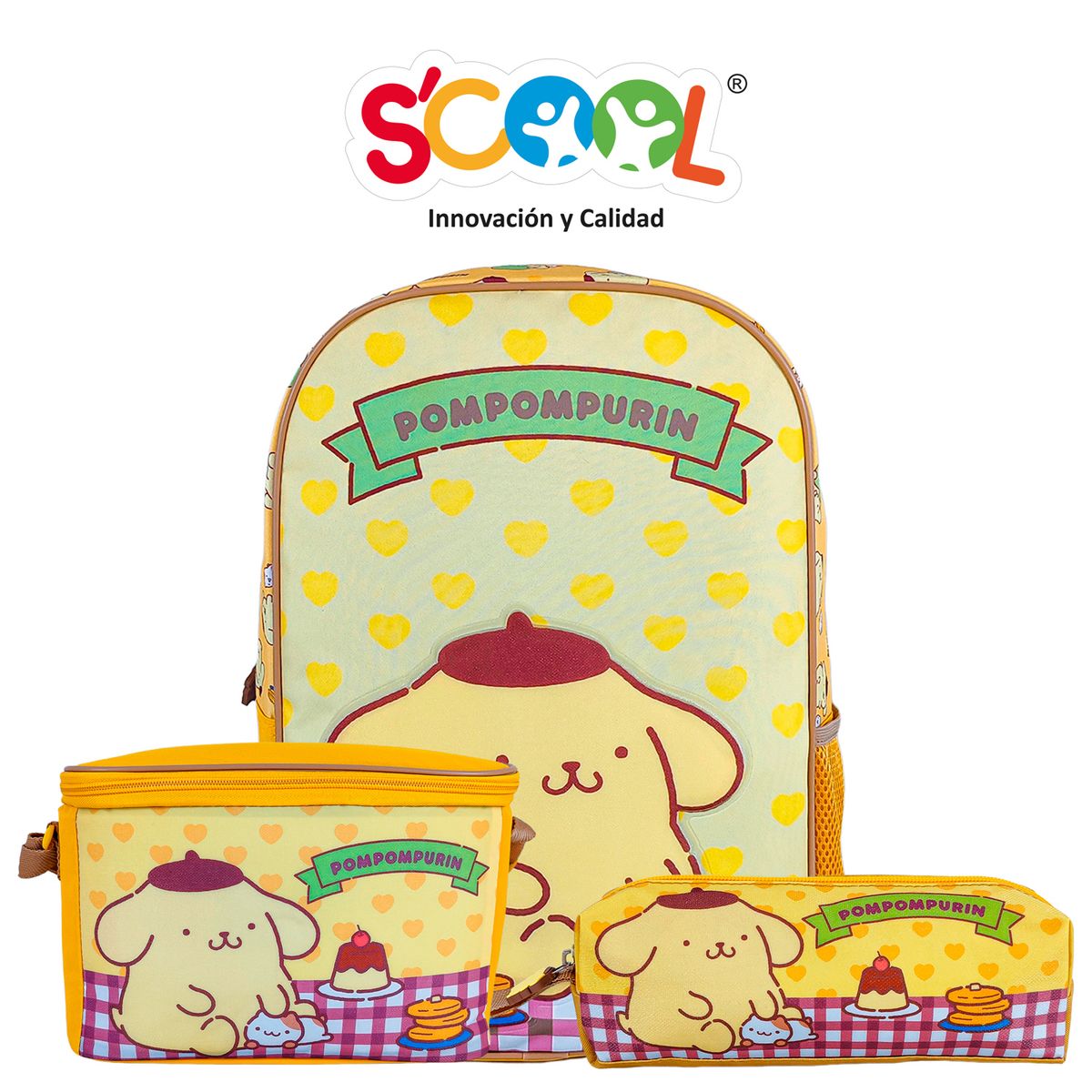 HELLO KITTY - Mochila Niña Set 3 Piezas Pompompurin