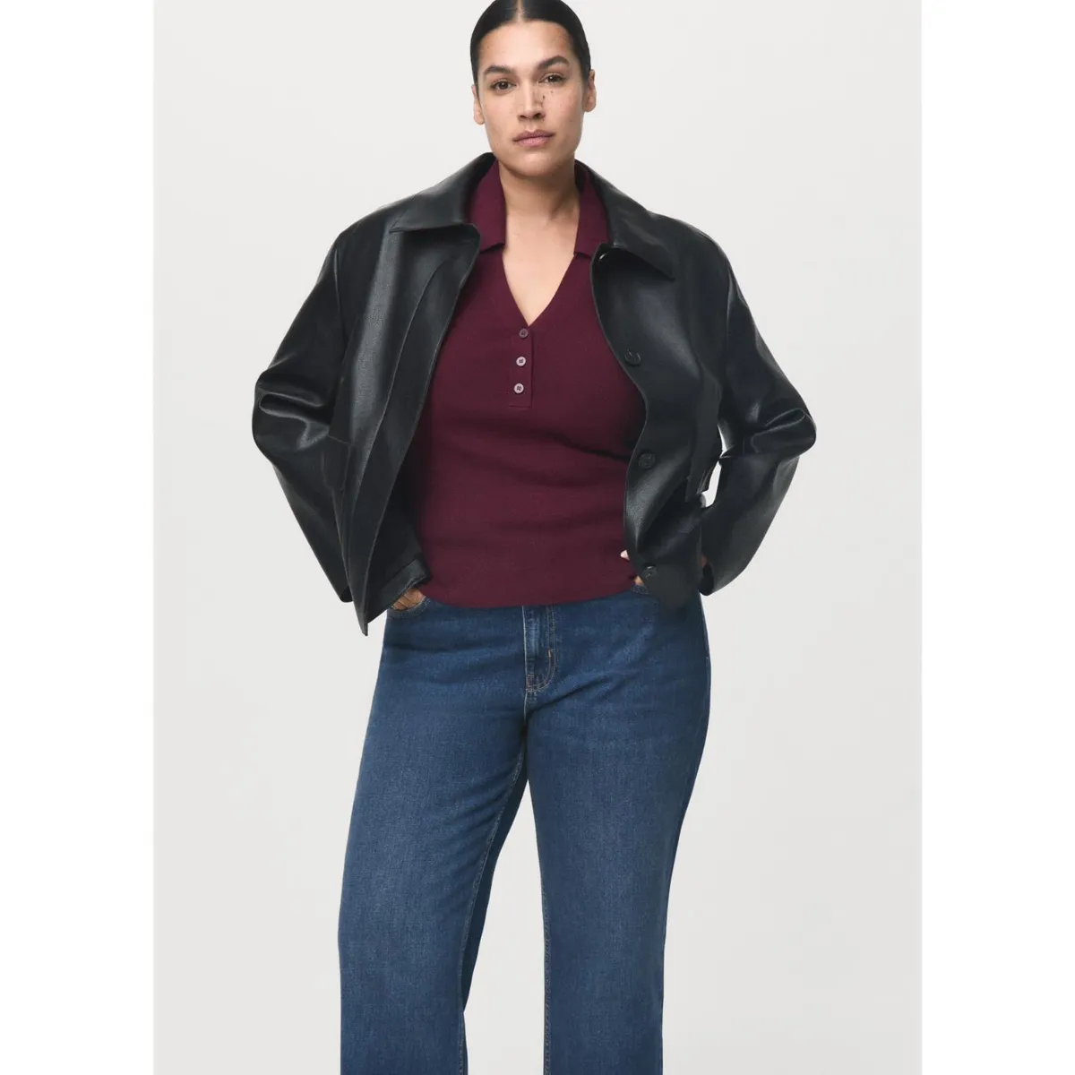 MANGO - Jean Straight Tiro Medio Mujer Mango