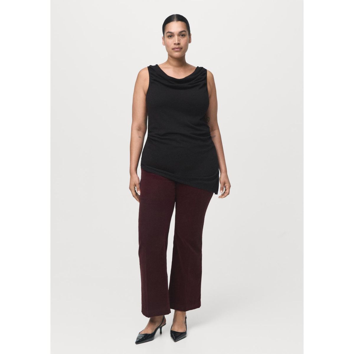 MANGO - Jean Flare Tiro Alto Mujer Mango
