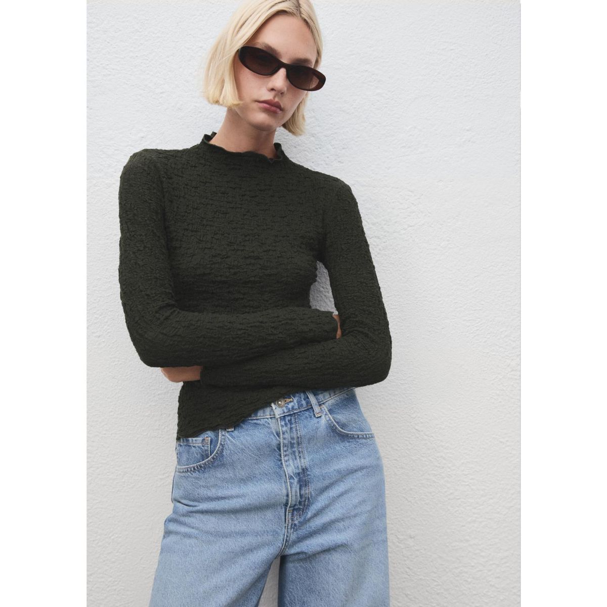 MANGO - Polo Manga Larga Mujer Mango