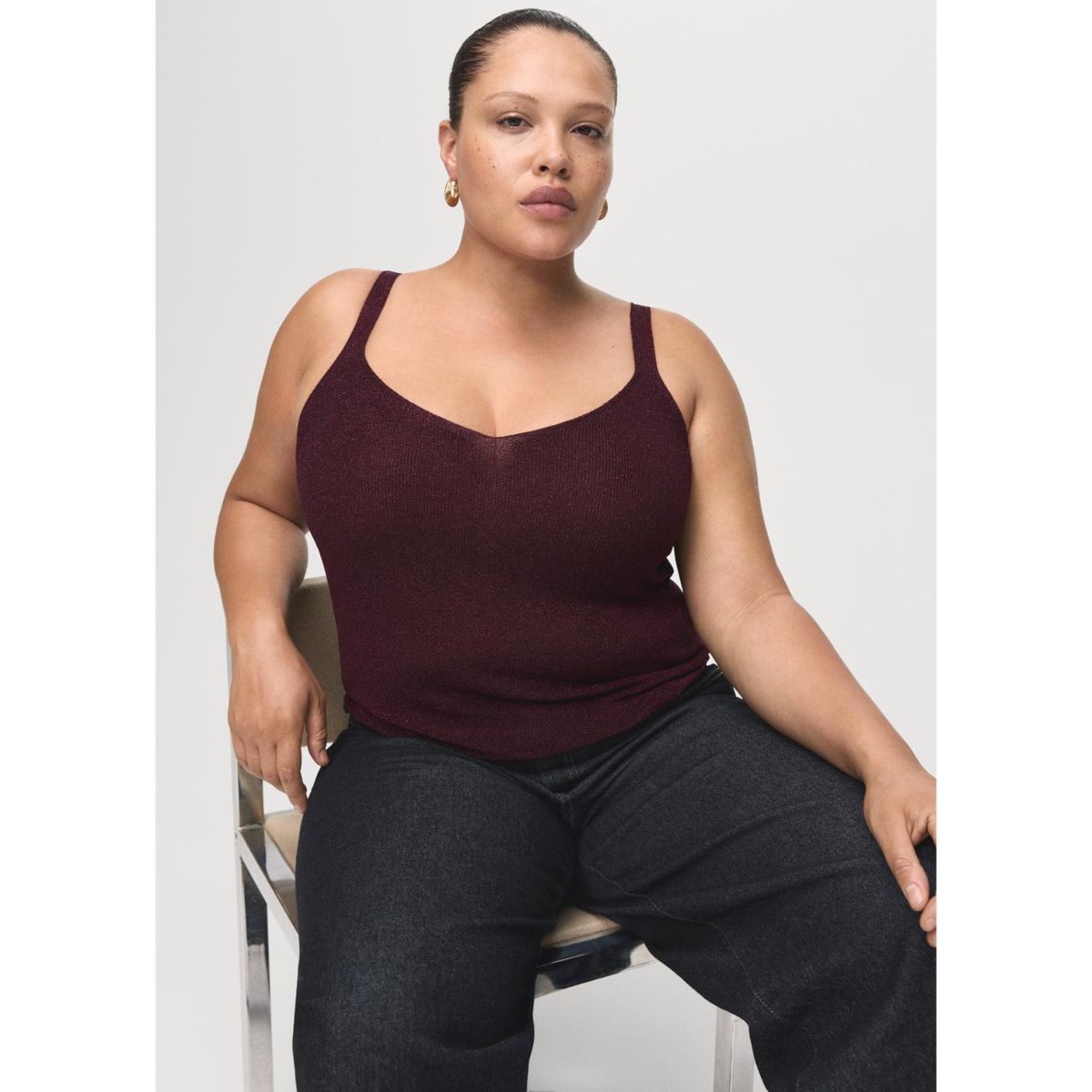 MANGO - Polo Sin Mangas Mujer Mango