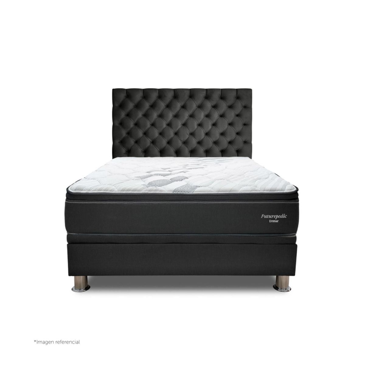DRIMER - Dormitorio Praktibox Futurepedic Capitone 1.5  Plz