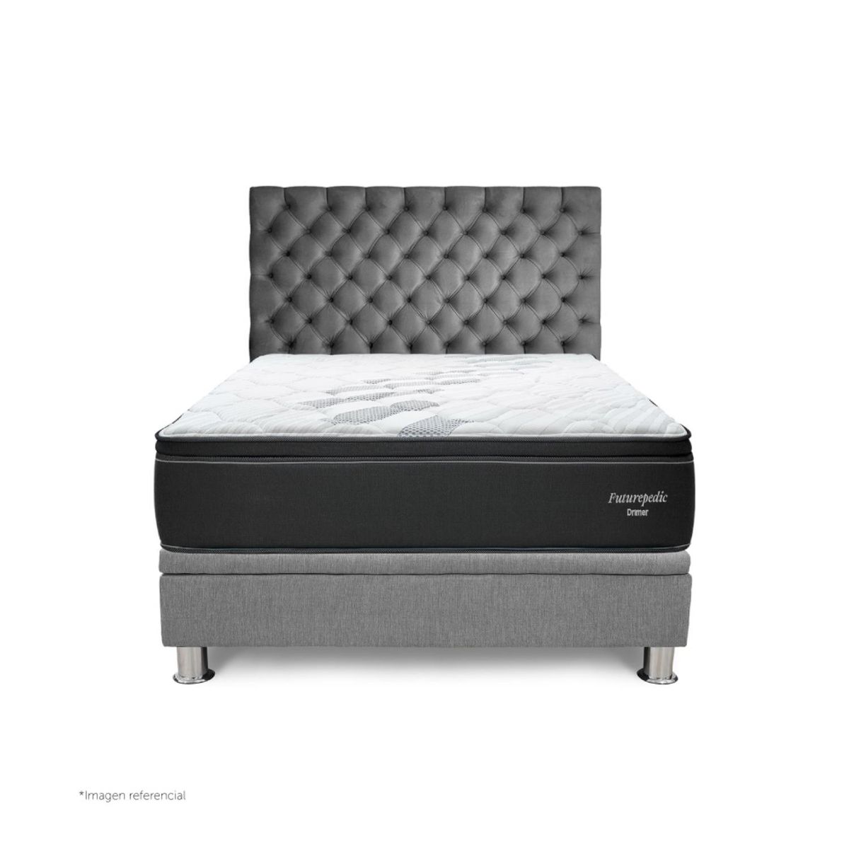 DRIMER - Dormitorio Praktibox Futurepedic Capitone 2 Plz