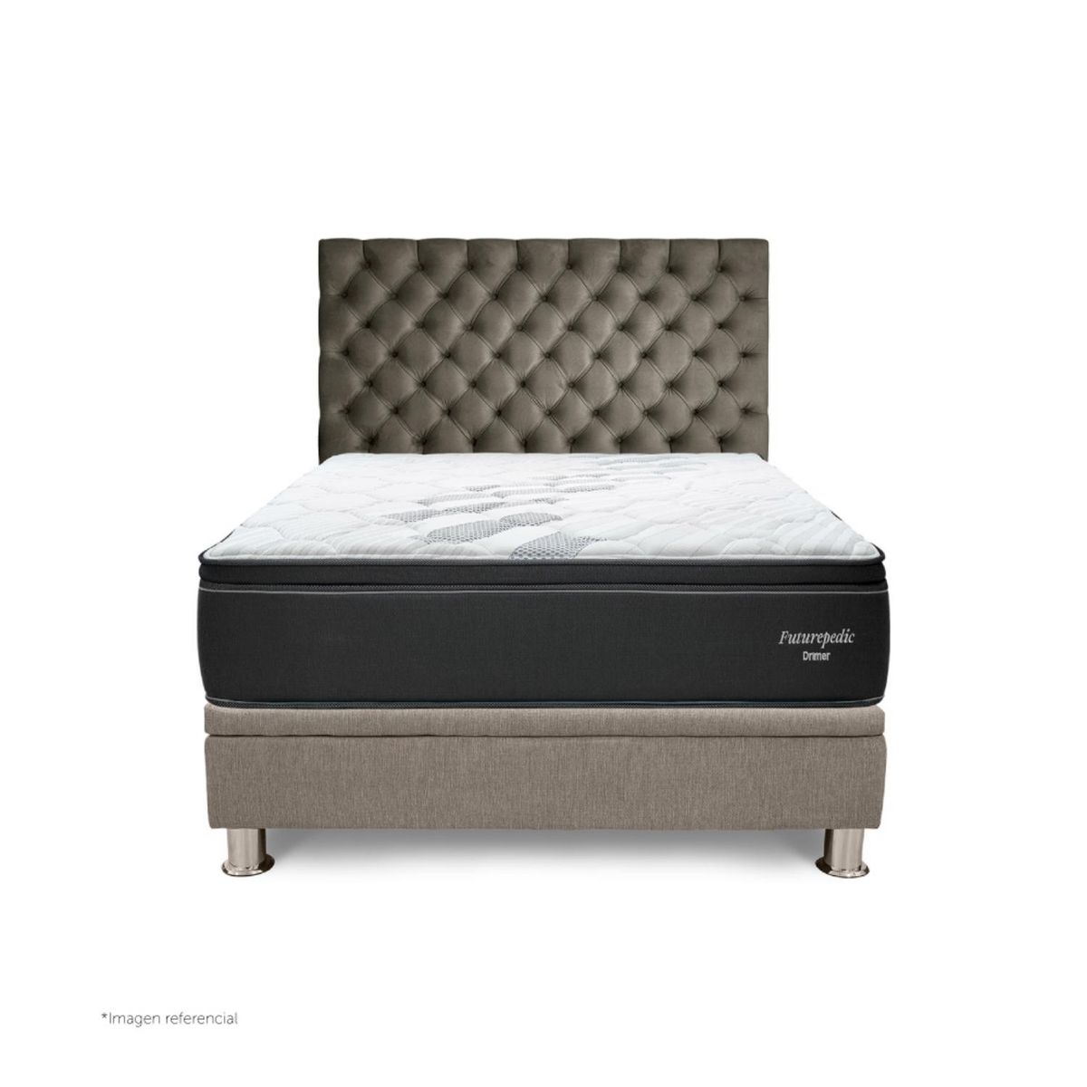 DRIMER - Dormitorio Praktibox Futurepedic Capitone 1.5  Plz