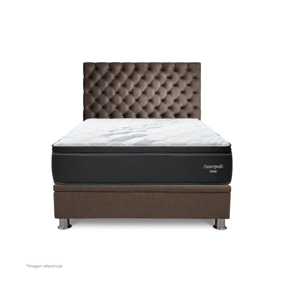 DRIMER - Dormitorio Praktibox Futurepedic Capitone 1.5  Plz