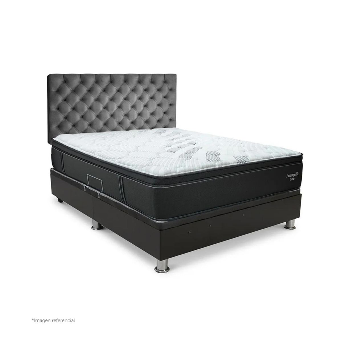 DRIMER - Dormitorio Praktibox Laqueado Futurepedic Capitone 1.5 Plz