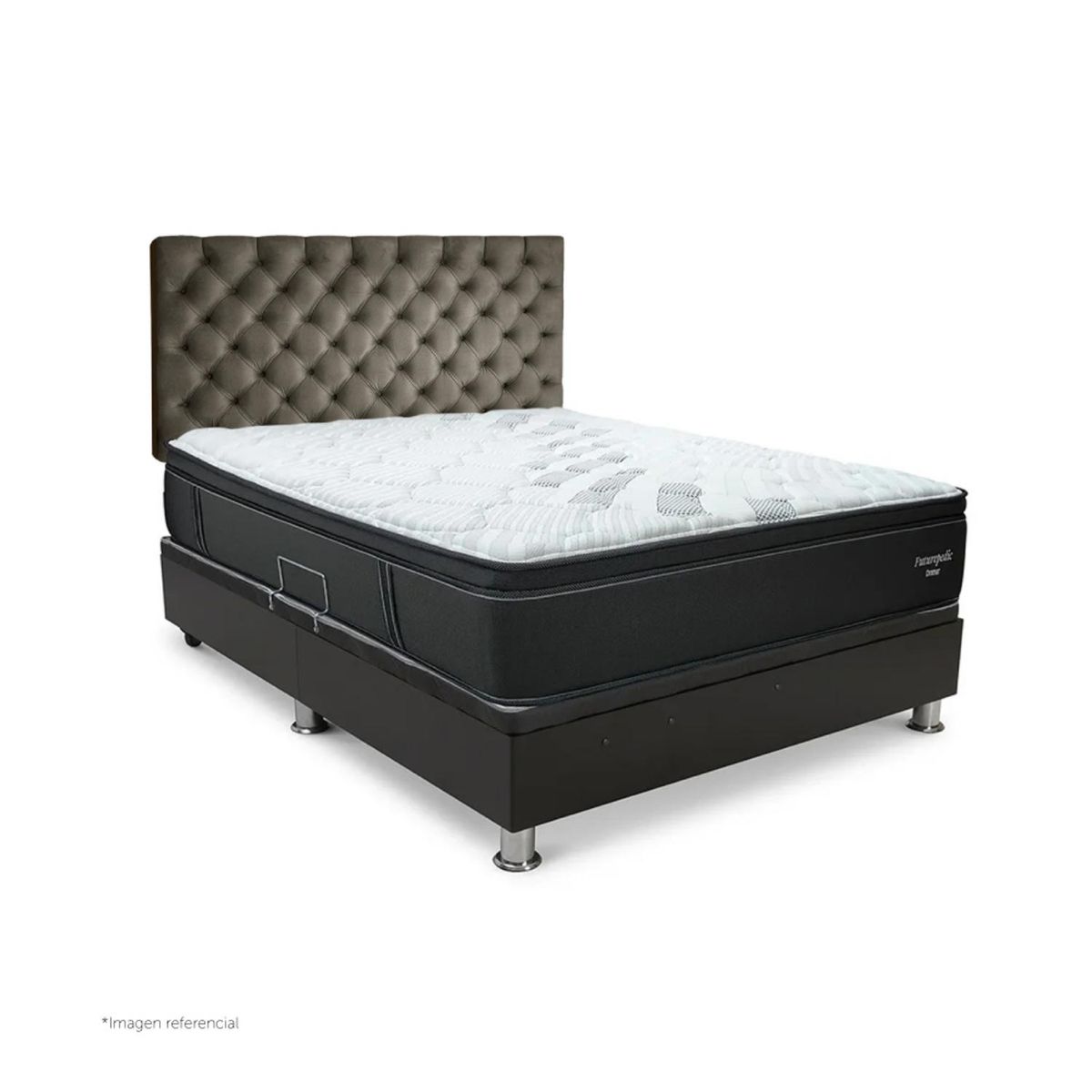 DRIMER - Dormitorio Praktibox Laqueado Futurepedic Capitone 1.5 Plz