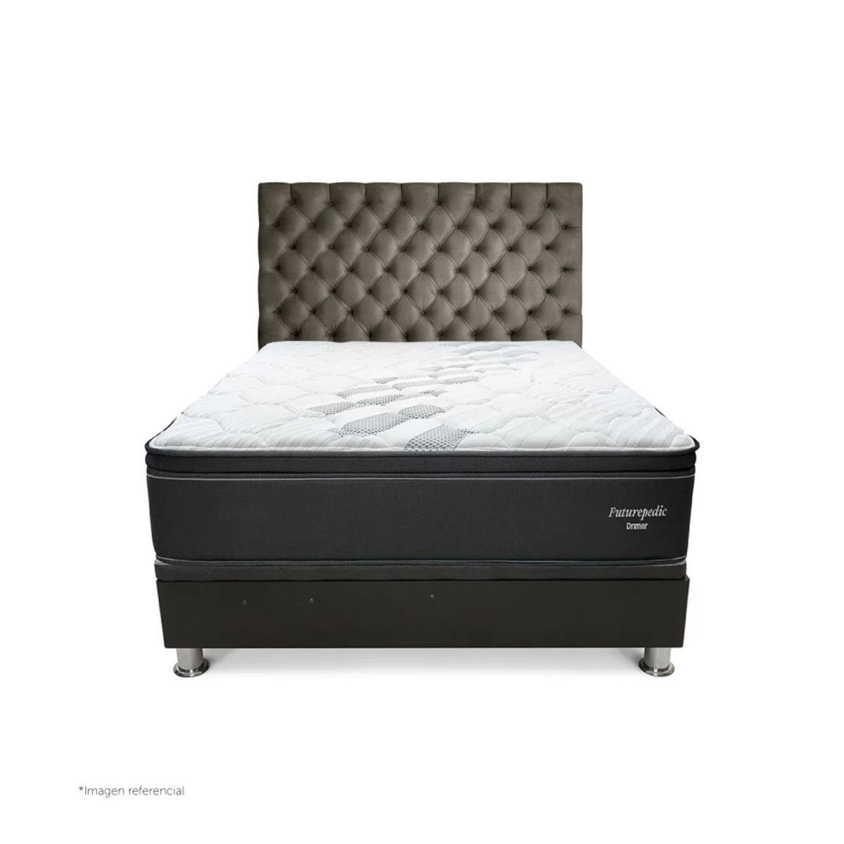 DRIMER - Dormitorio Praktibox Laqueado Futurepedic Capitone 1.5 Plz