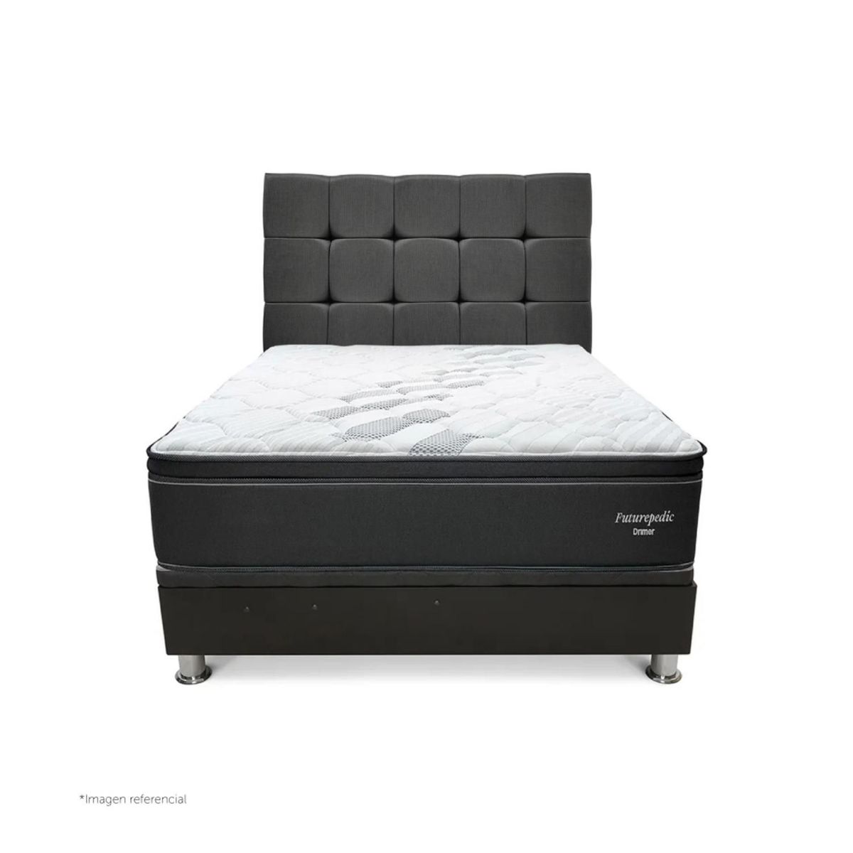 DRIMER - Dormitorio Praktibox Laqueado Futurepedic Cuadros Queen