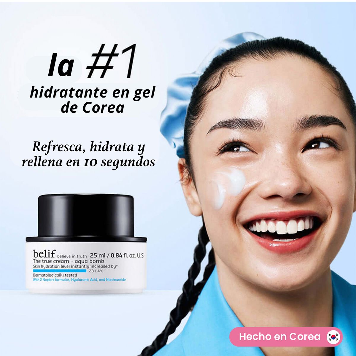 BELIF - Crema Hidratante Coreana Aqua Bomb 25ml Con Ácido Hialuronico & Niacimidina