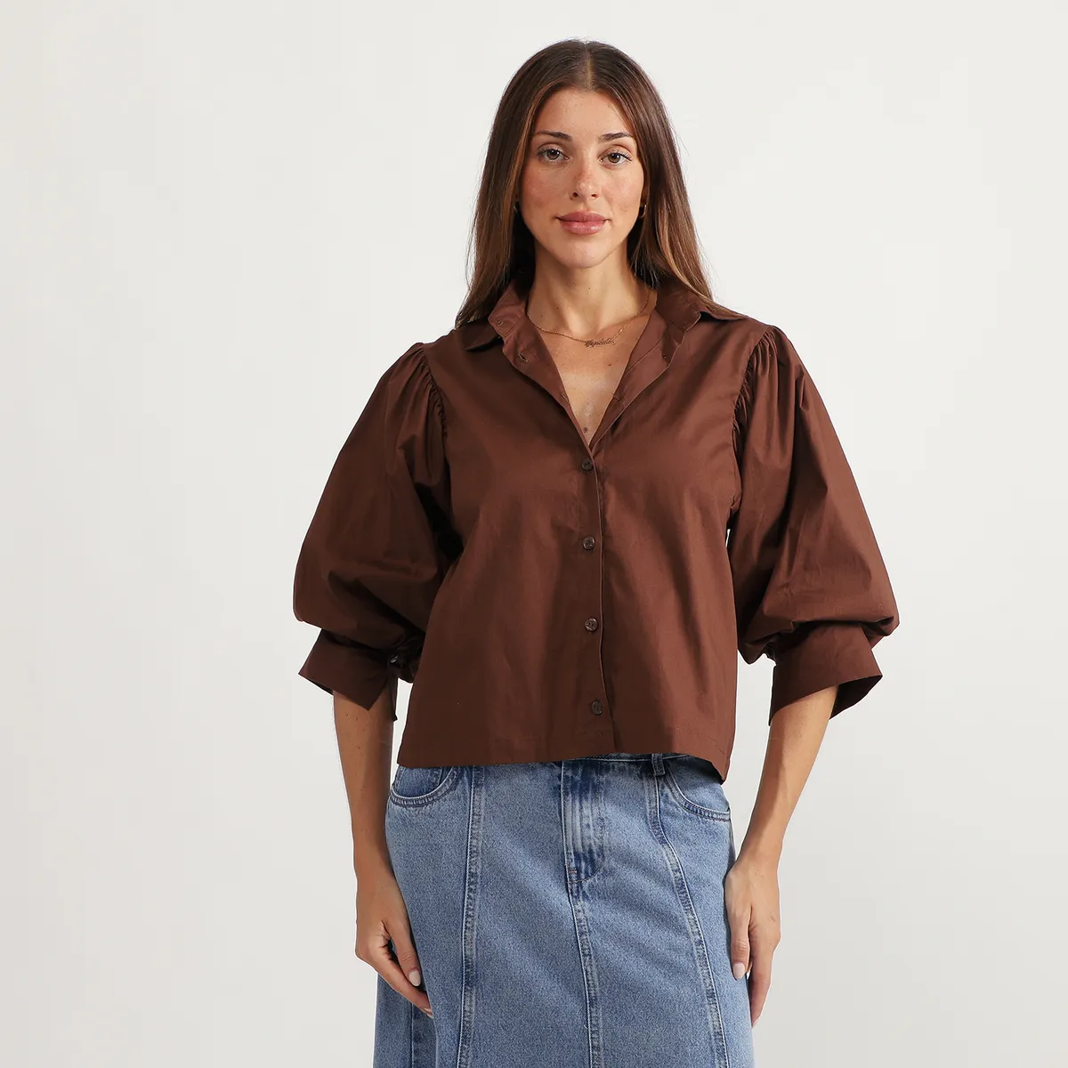 BASEMENT - Blusa Manga Globo Mujer Basement