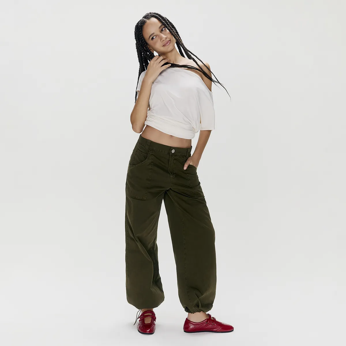 SYBILLA - Pantalón Straight Tiro Alto Mujer Sybilla