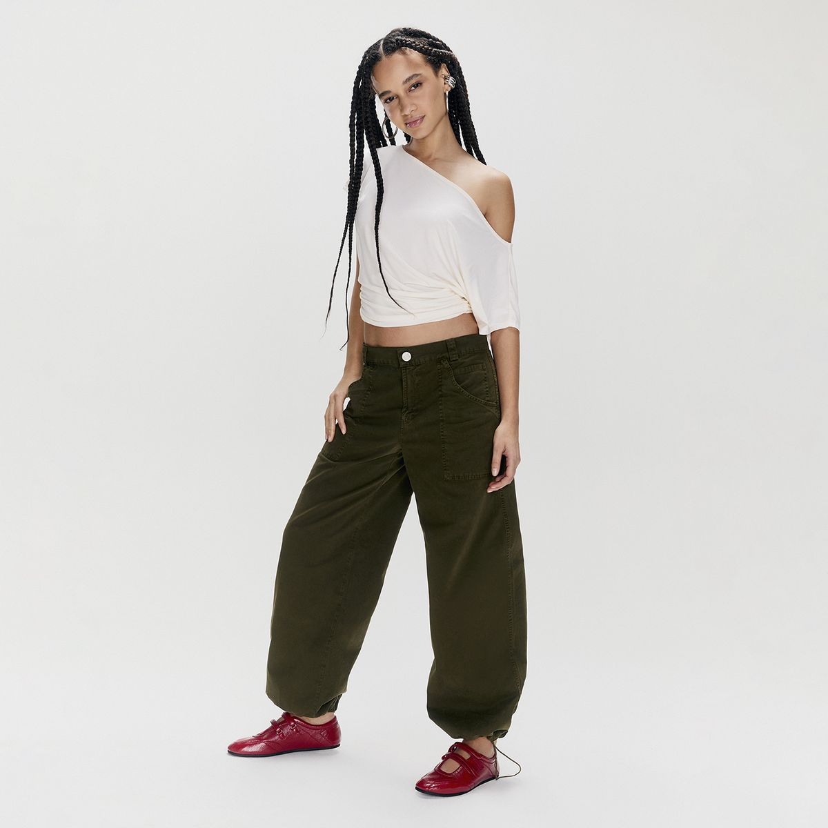 SYBILLA - Pantalón Straight Tiro Alto Mujer Sybilla