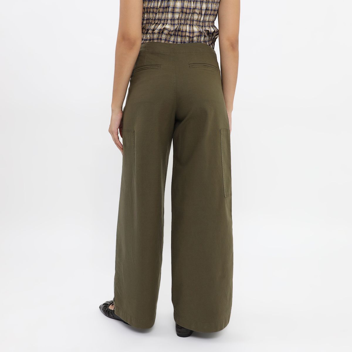 SYBILLA - Pantalón Wide Leg Tiro Alto Mujer Sybilla