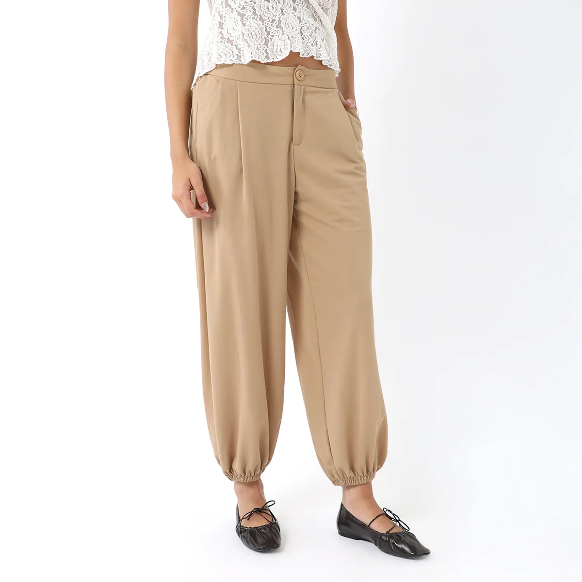 SYBILLA - Pantalón Bombacho Tiro Alto Mujer Sybilla